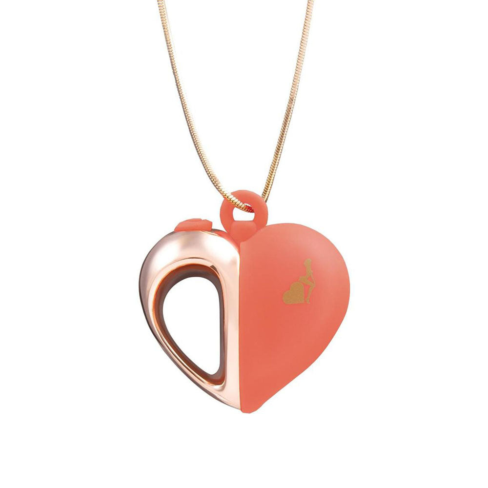 Lapdance Heart Pendant Wearable Necklace Vibrator Pink/Rose Gold Usb Rechargeable Necklace Vibrator