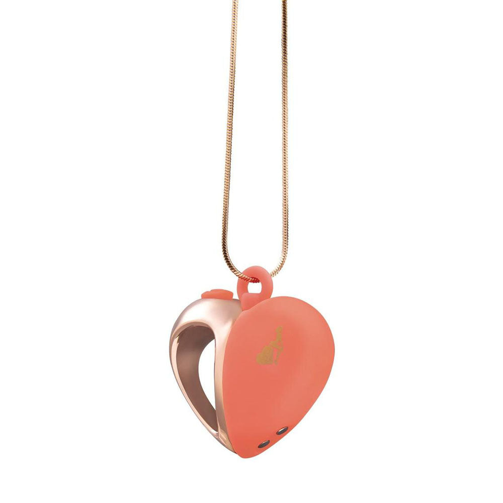Lapdance Heart Pendant Wearable Necklace Vibrator Pink/Rose Gold Usb Rechargeable Necklace Vibrator
