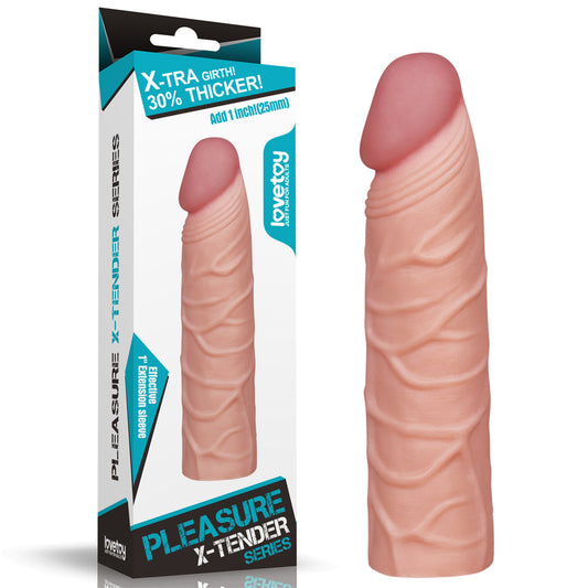 Pleasure X Tender 1'' Sleeve Flesh 2.5 Cm (1'') Penis Extension Sleeve