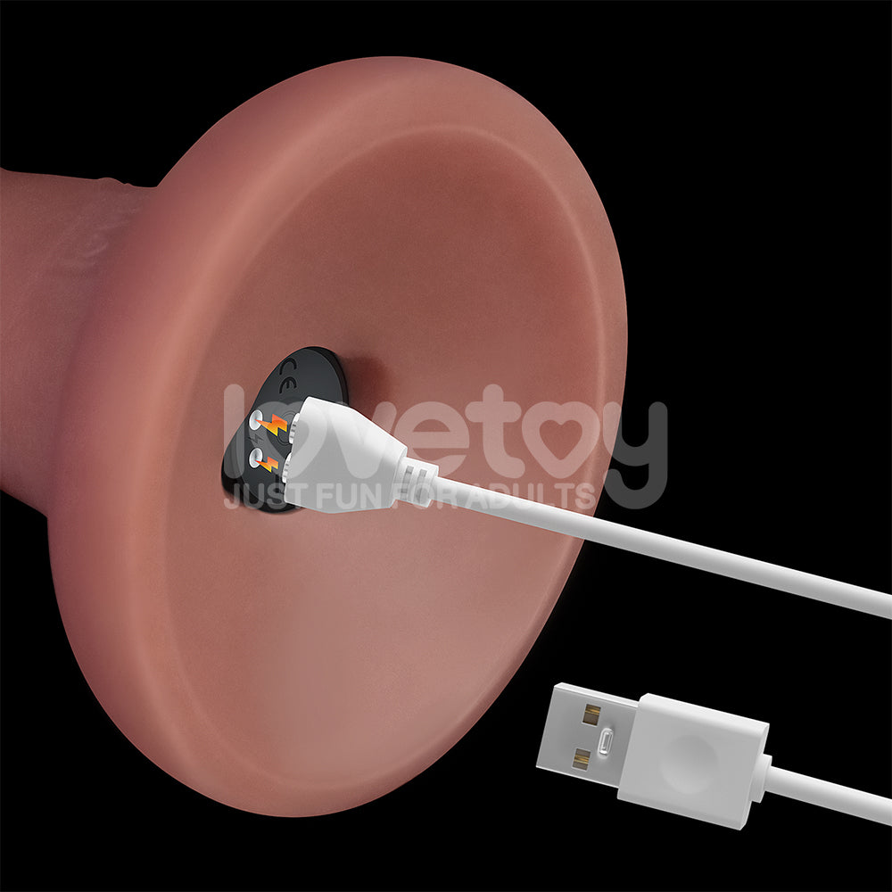 Dual Density Power Cock 6 Inch Flesh Flesh 16 Cm Usb Rechargeable Vibrating Dong