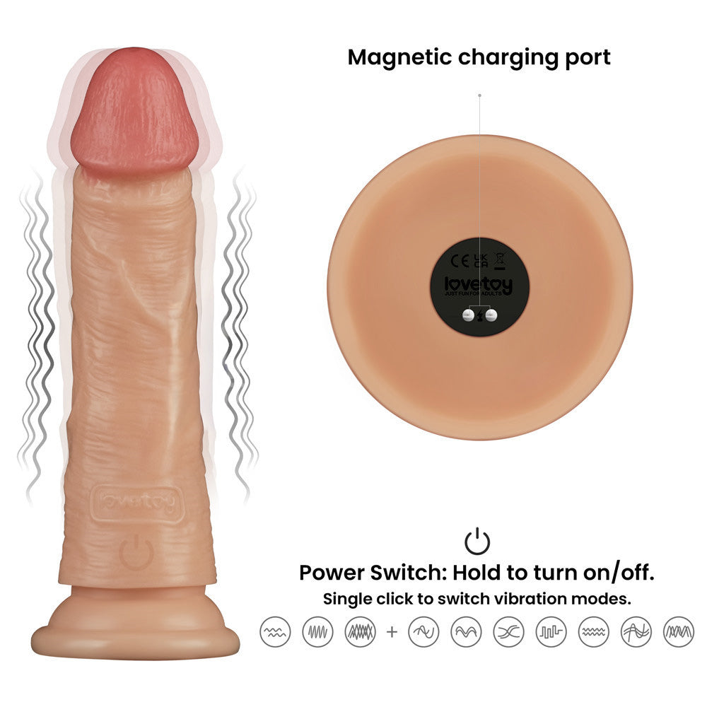 7 Inch Power Basics Flesh 18 Cm Usb Rechargeable Vibrating Dong