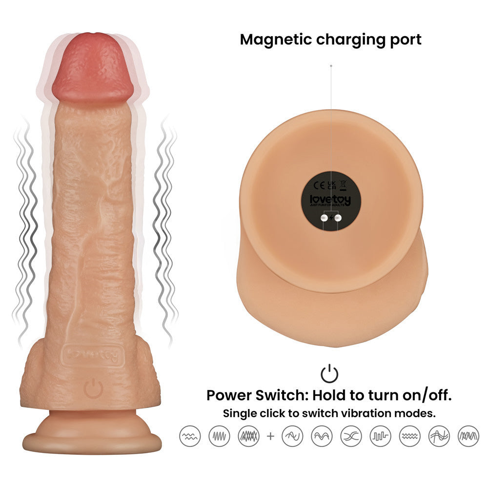 8 Inch Power Basics Flesh 20 Cm Usb Rechargeable Vibrating Dong