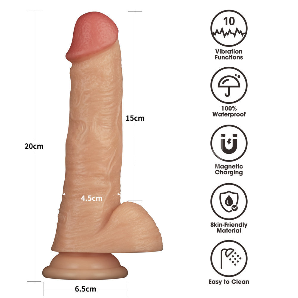 8 Inch Power Basics Flesh 20 Cm Usb Rechargeable Vibrating Dong