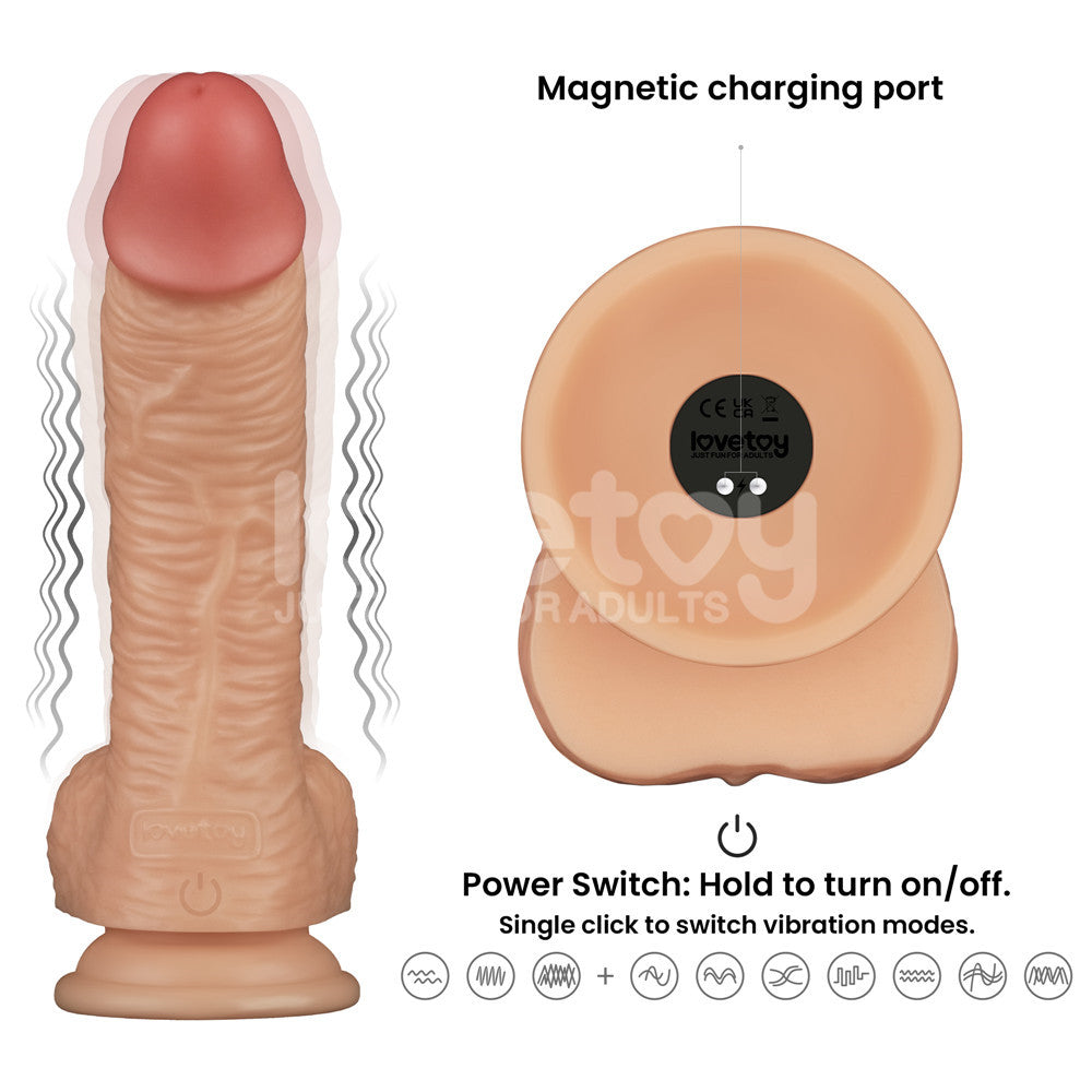 8.5 Inch Power Basics Flesh 21.6 Cm Usb Rechargeable Vibrating Dong