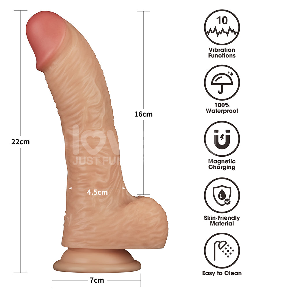 8.5 Inch Power Basics Flesh 21.6 Cm Usb Rechargeable Vibrating Dong