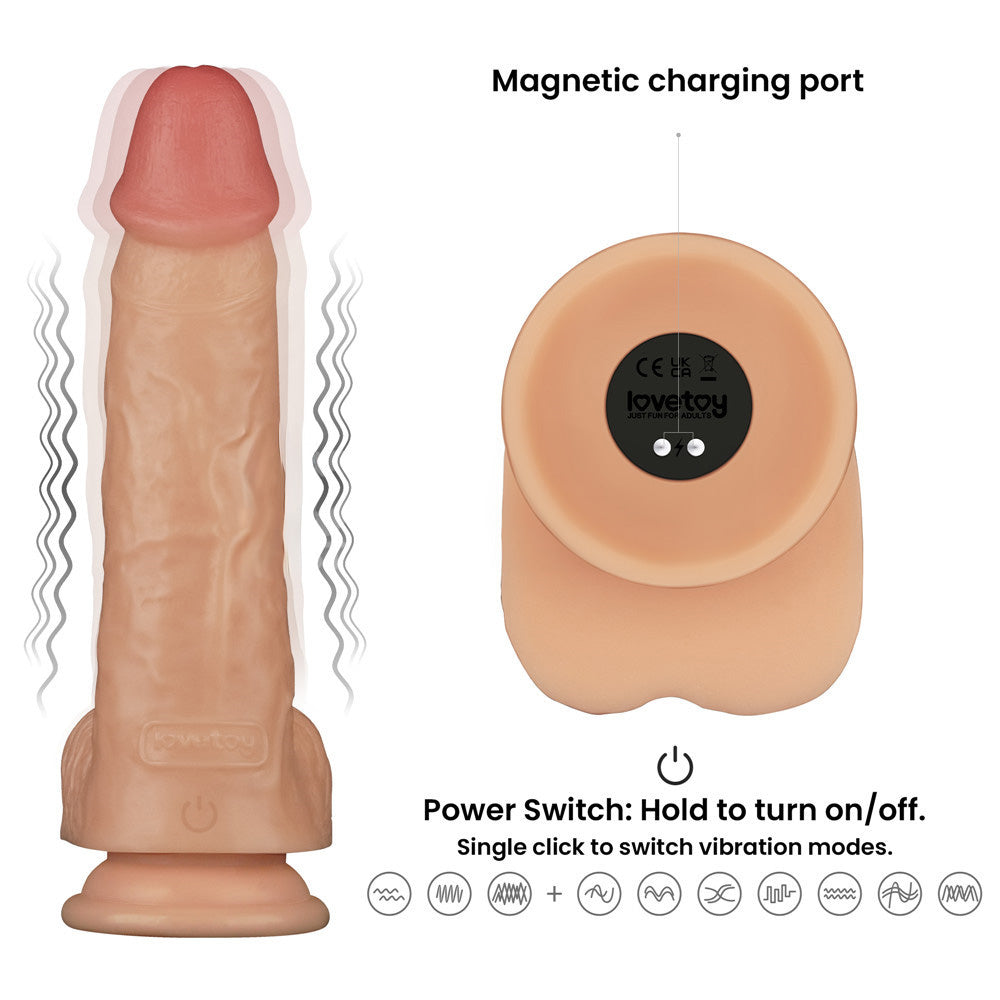 9 Inch Power Basics Flesh 23 Cm Usb Rechargeable Vibrating Dong
