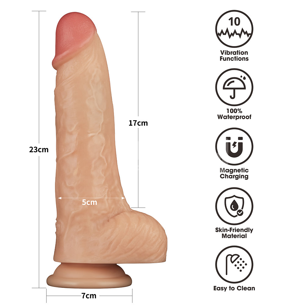 9 Inch Power Basics Flesh 23 Cm Usb Rechargeable Vibrating Dong
