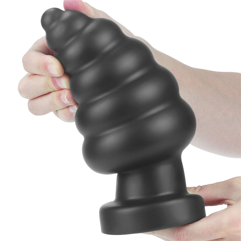 King Sized 7'' Vibrating Anal Cracker Black 17.8 Cm Xl Vibrating Butt Plug