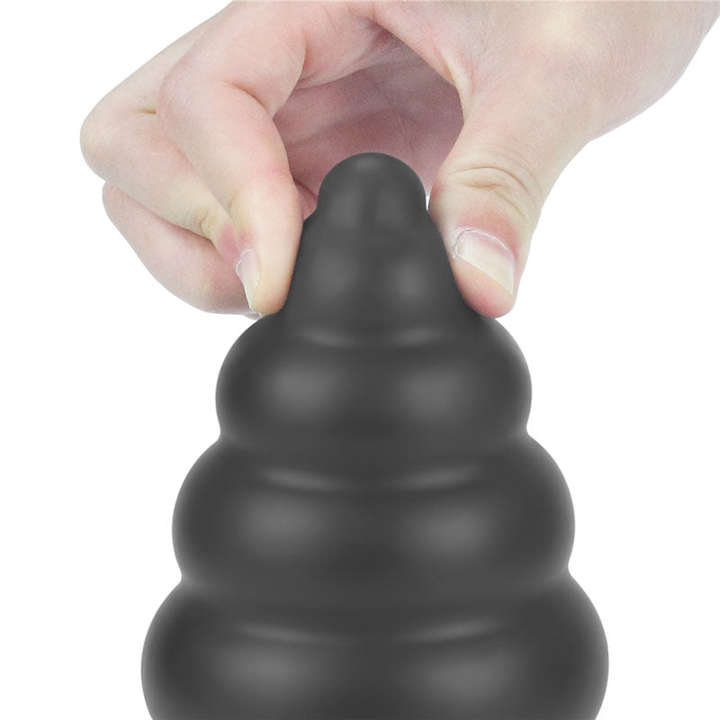 King Sized 7'' Vibrating Anal Cracker Black 17.8 Cm Xl Vibrating Butt Plug