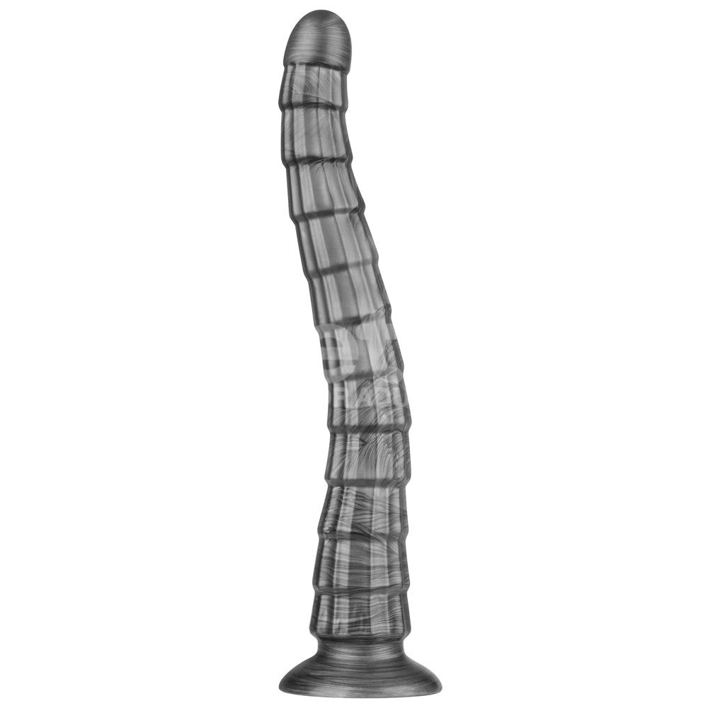 King Sized Vibrating Vibrax Slider Grey 36.8 Cm (14.5'') Usb Rechargeable Vibrating Dildo