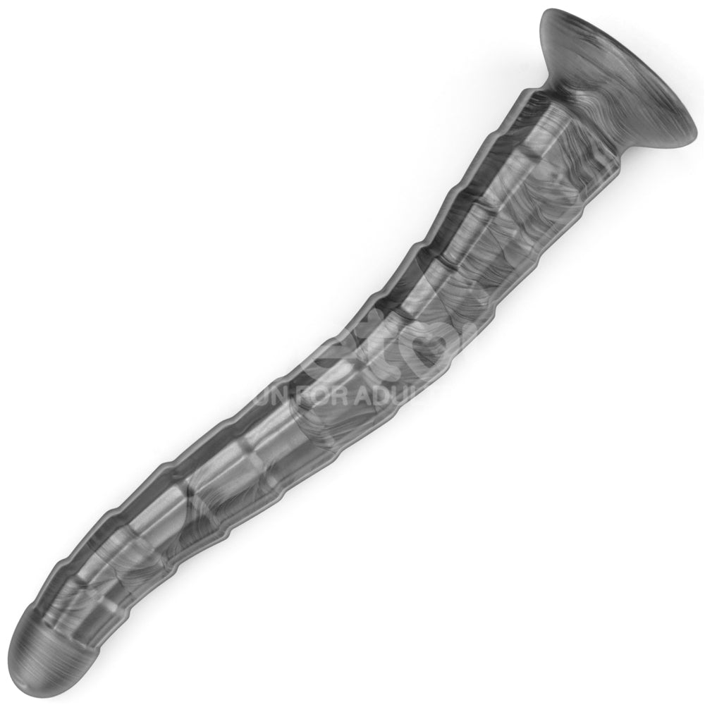 King Sized Vibrating Vibrax Slider Grey 36.8 Cm (14.5'') Usb Rechargeable Vibrating Dildo