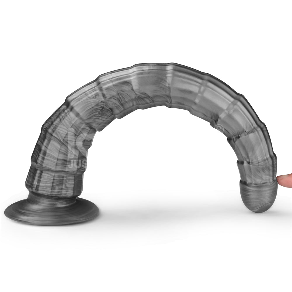 King Sized Vibrating Vibrax Slider Grey 36.8 Cm (14.5'') Usb Rechargeable Vibrating Dildo
