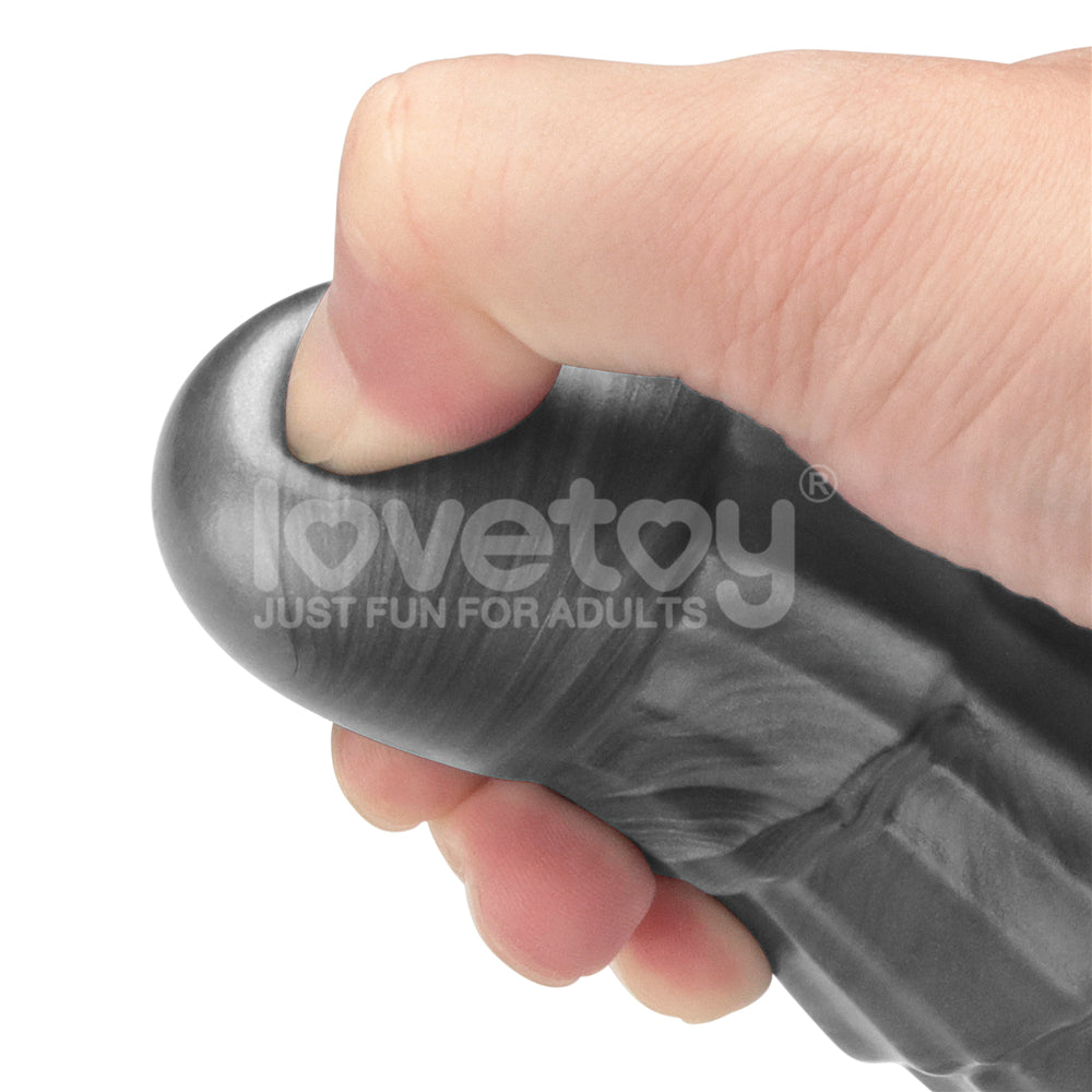King Sized Vibrating Vibrax Slider Grey 36.8 Cm (14.5'') Usb Rechargeable Vibrating Dildo