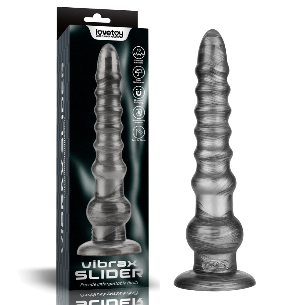 King Sized Vibrating Vibrax Slider Grey 32.3 Cm (12.5'') Usb Rechargeable Vibrating Dildo