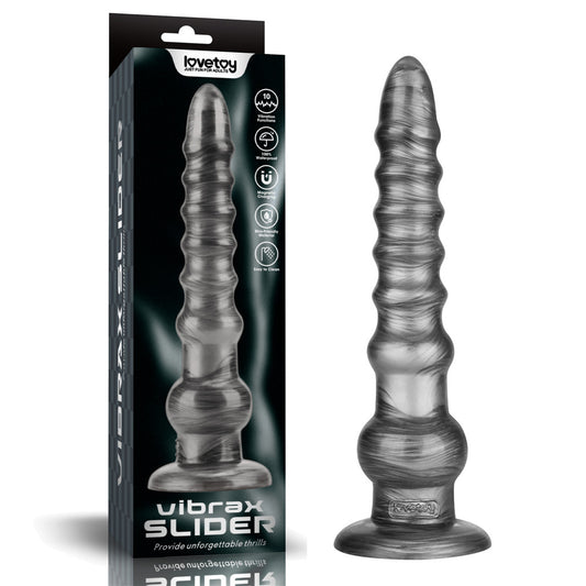 King Sized Vibrating Vibrax Slider Grey 32.3 Cm (12.5'') Usb Rechargeable Vibrating Dildo