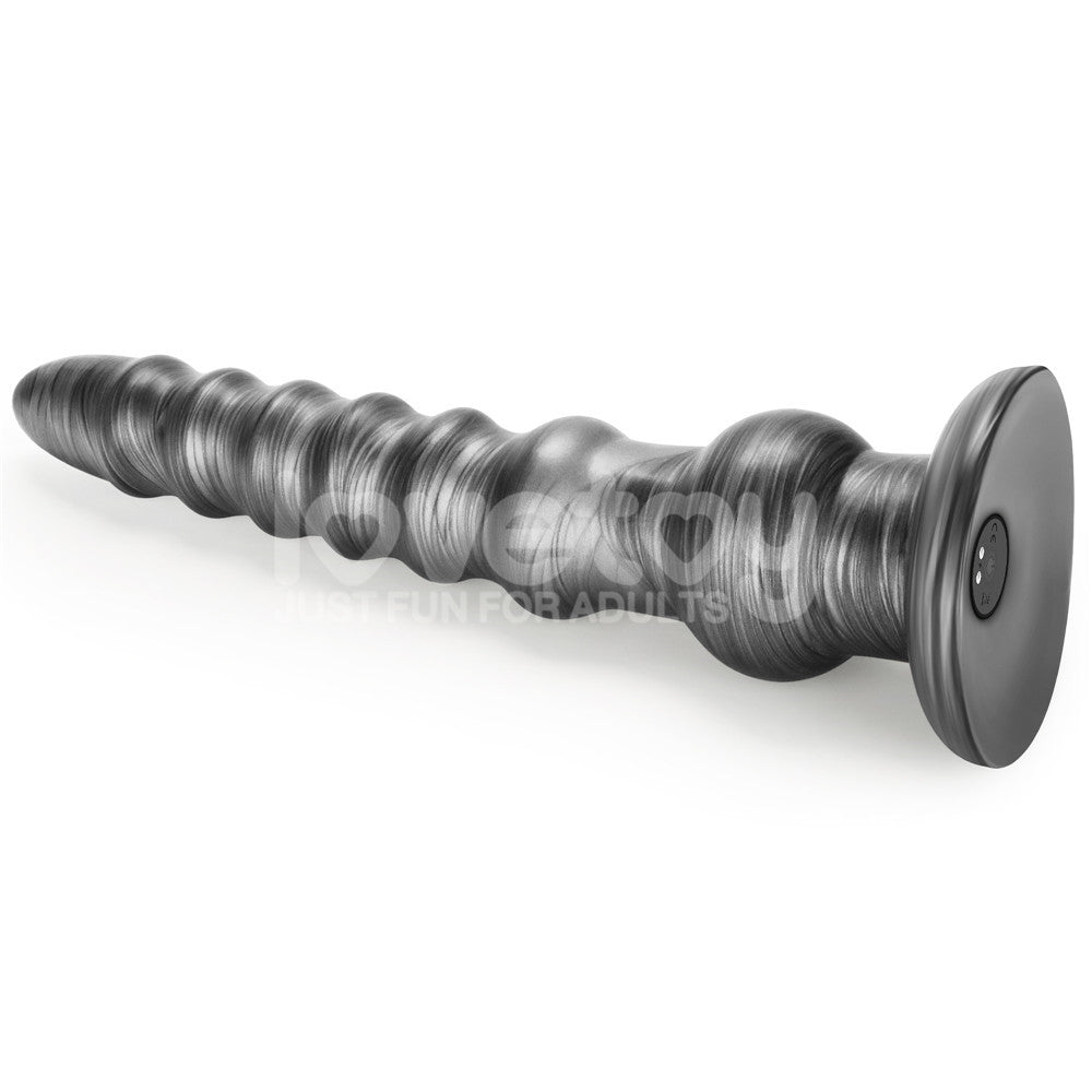 King Sized Vibrating Vibrax Slider Grey 32.3 Cm (12.5'') Usb Rechargeable Vibrating Dildo