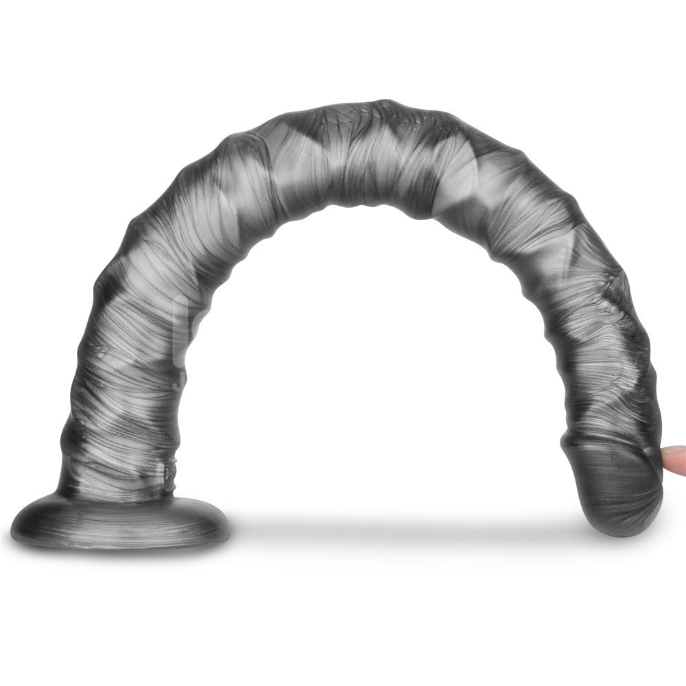 King Sized Vibrating Vibrax Slider Grey 40.8 Cm (16'') Usb Rechargeable Vibrating Dildo