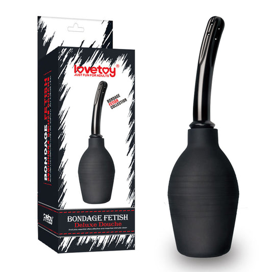 Bondage Fetish Deluxe Douche Black Unisex Curved Douche 310 Ml Capacity