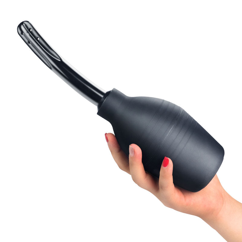 Bondage Fetish Deluxe Douche Black Unisex Curved Douche 310 Ml Capacity