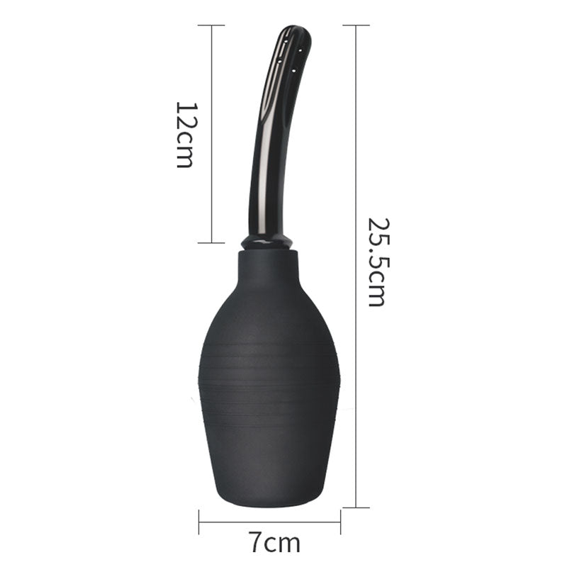 Bondage Fetish Deluxe Douche Black Unisex Curved Douche 310 Ml Capacity
