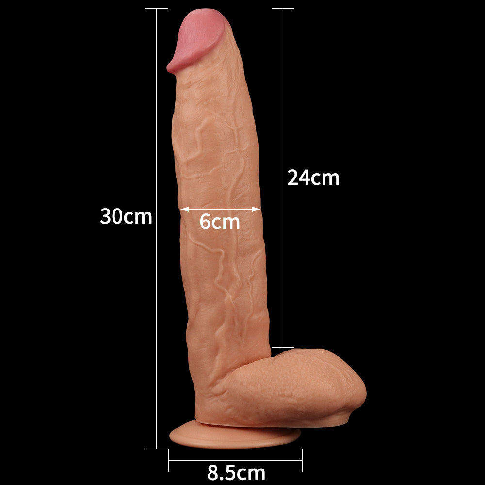 King Size 11'' Realistic Dildo Flesh 29.5 Cm Dong