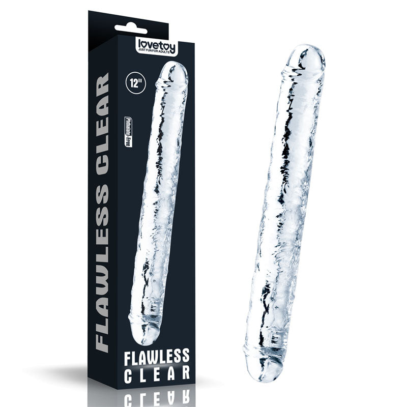 Flawless Clear Double Dildo 12'' Clear 30 Cm Double Dong