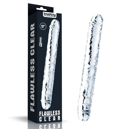 Flawless Clear Double Dildo 12'' Clear 30 Cm Double Dong