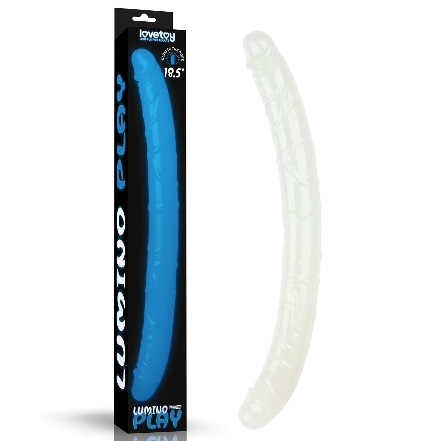 Lumino Play 18.5'' Double Dildo Glow In The Dark Blue 47 Cm Double Dong