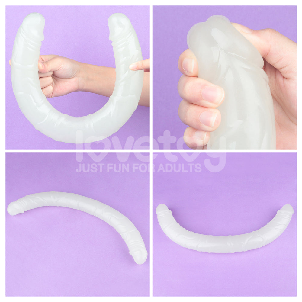 Lumino Play 18.5'' Double Dildo Glow In The Dark Blue 47 Cm Double Dong