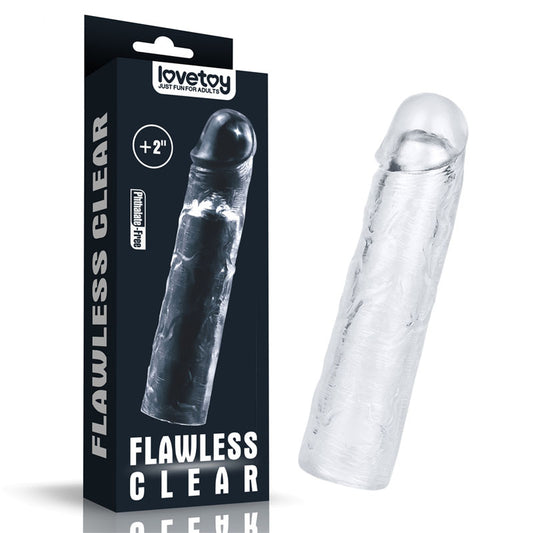 Flawless Clear Penis Sleeve 2'' Clear 5 Cm Penis Extender Sleeve