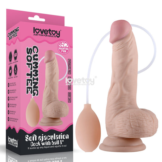 Cumming Softee Soft Ejaculation Cock 8'' With Balls Flesh 20.3 Cm Squirting Dong