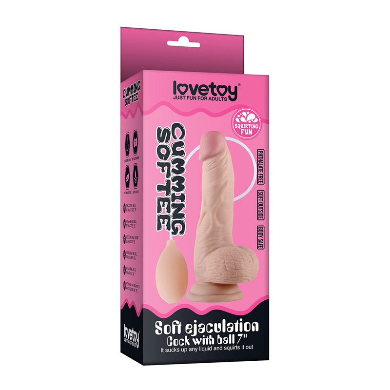 Cumming Softee Soft Ejaculation Cock 8'' With Balls Flesh 20.3 Cm Squirting Dong