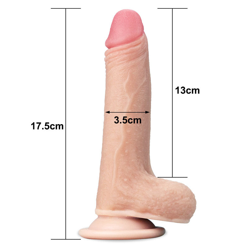Sliding Skin Dual Layer Dong Flesh 17.8 Cm (7'') Dong With Flexible Skin