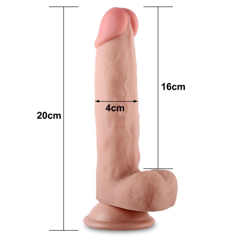 Sliding Skin Dual Layer Dong Flesh 20.3 Cm (8'') Dong With Flexible Skin