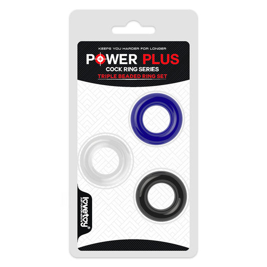 Power Plus Triple Donut Ring Set Coloured Cock Rings Set Of 3