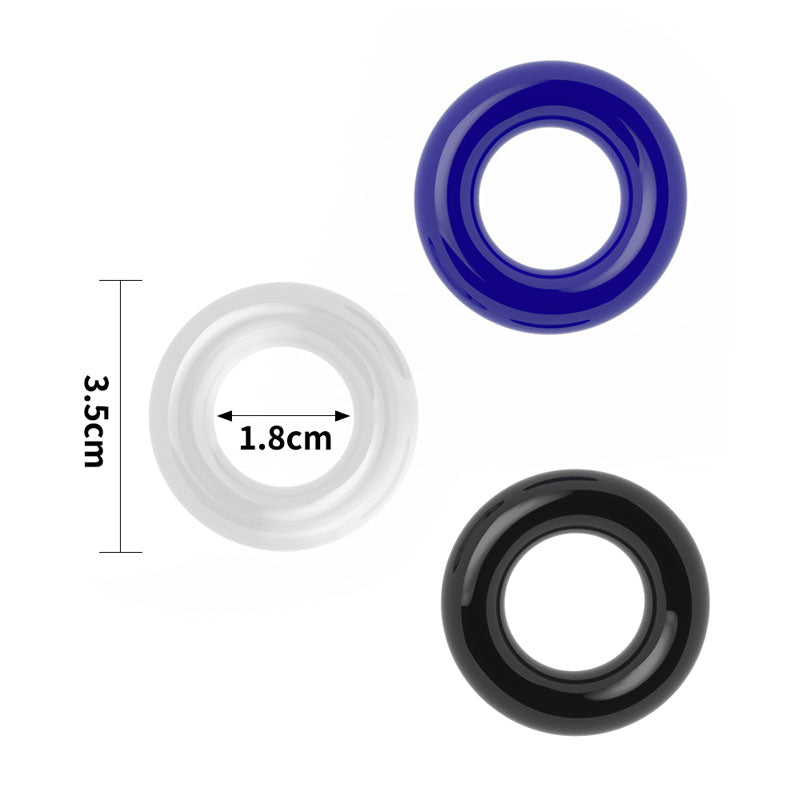Power Plus Triple Donut Ring Set Coloured Cock Rings Set Of 3