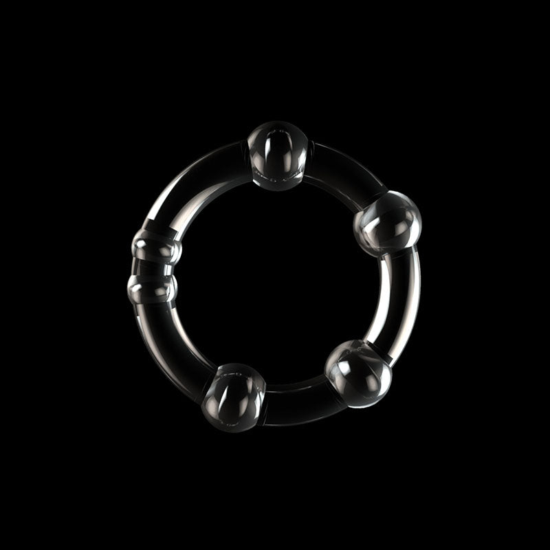 Power Plus Triple Beaded Ring Set Clear Cock Rings Set Of 3