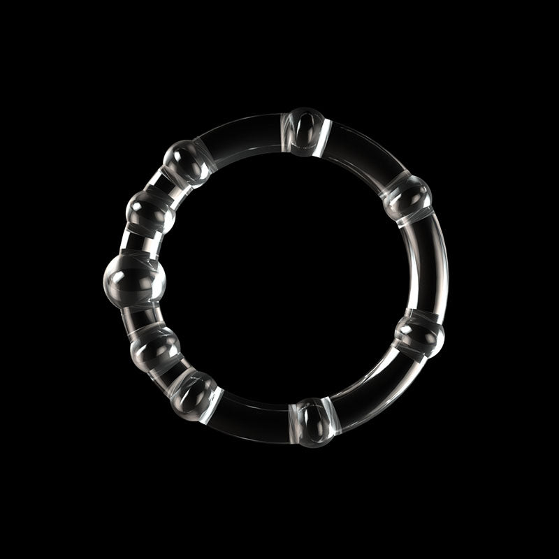 Power Plus Triple Beaded Ring Set Clear Cock Rings Set Of 3