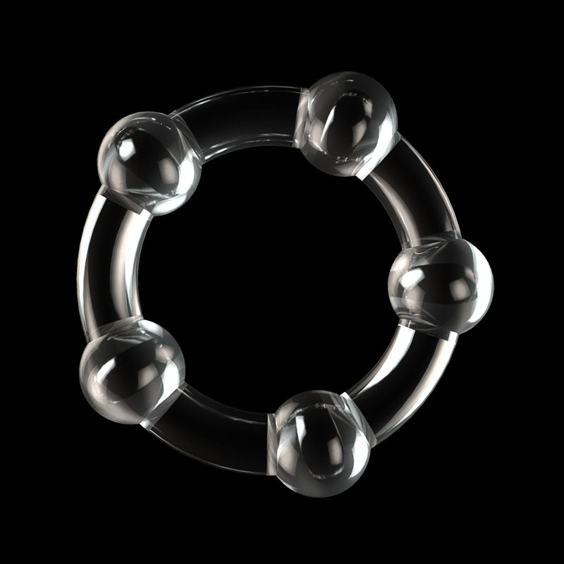 Power Plus Triple Beaded Ring Set Clear Cock Rings Set Of 3