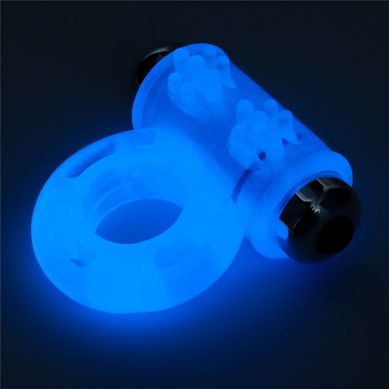 Lumino Play Vibrating Penis Ring Glow In The Dark Blue Vibrating Cock Ring