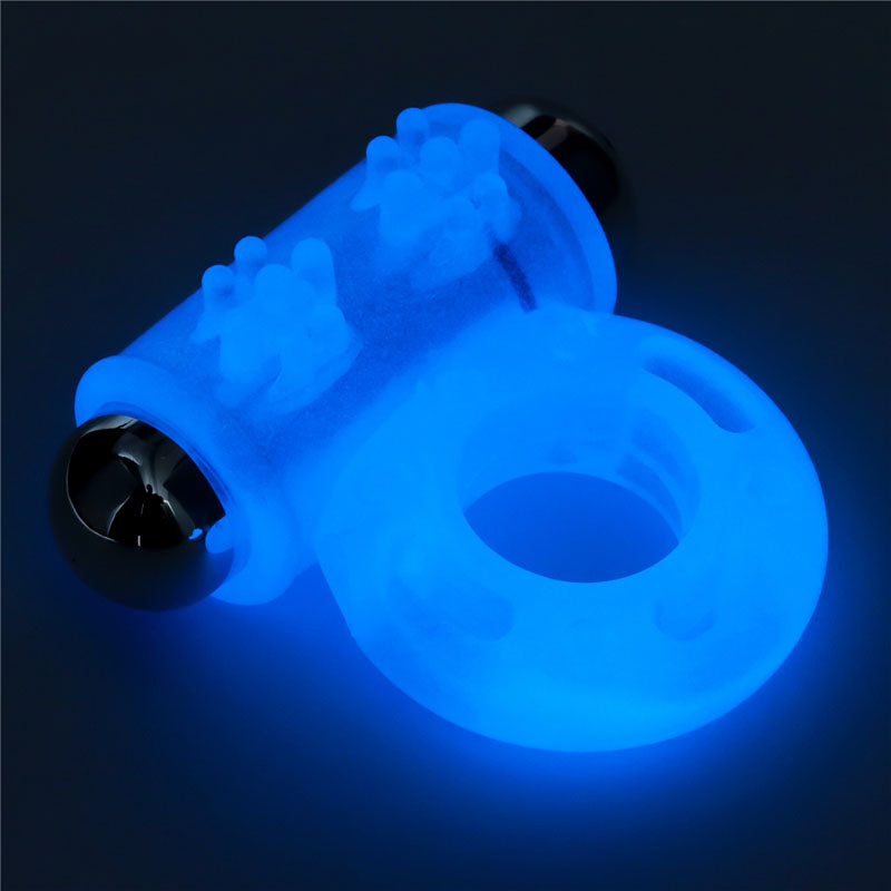Lumino Play Vibrating Penis Ring Glow In The Dark Blue Vibrating Cock Ring