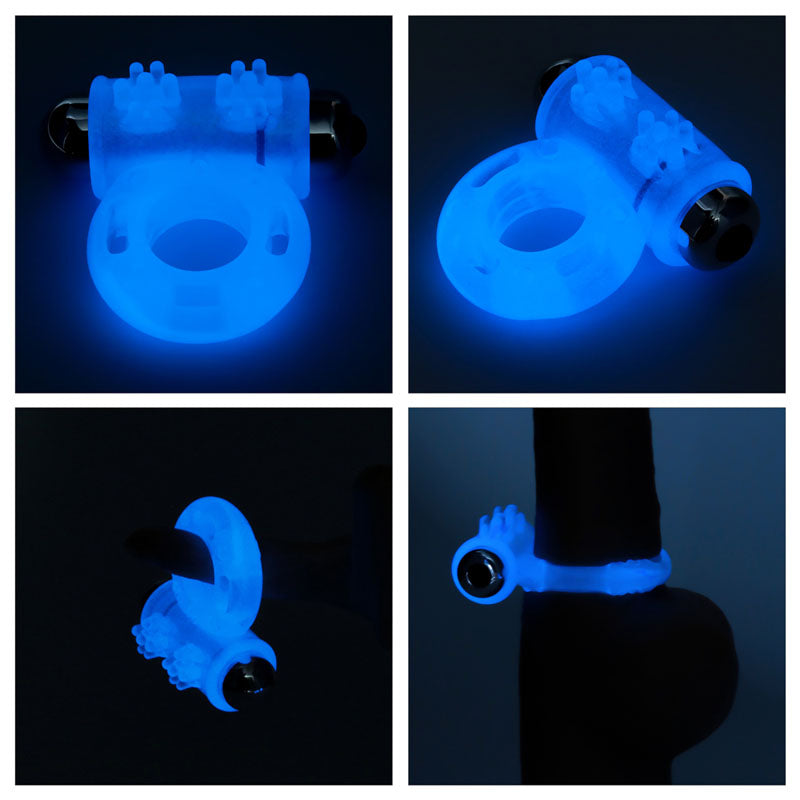 Lumino Play Vibrating Penis Ring Glow In The Dark Blue Vibrating Cock Ring