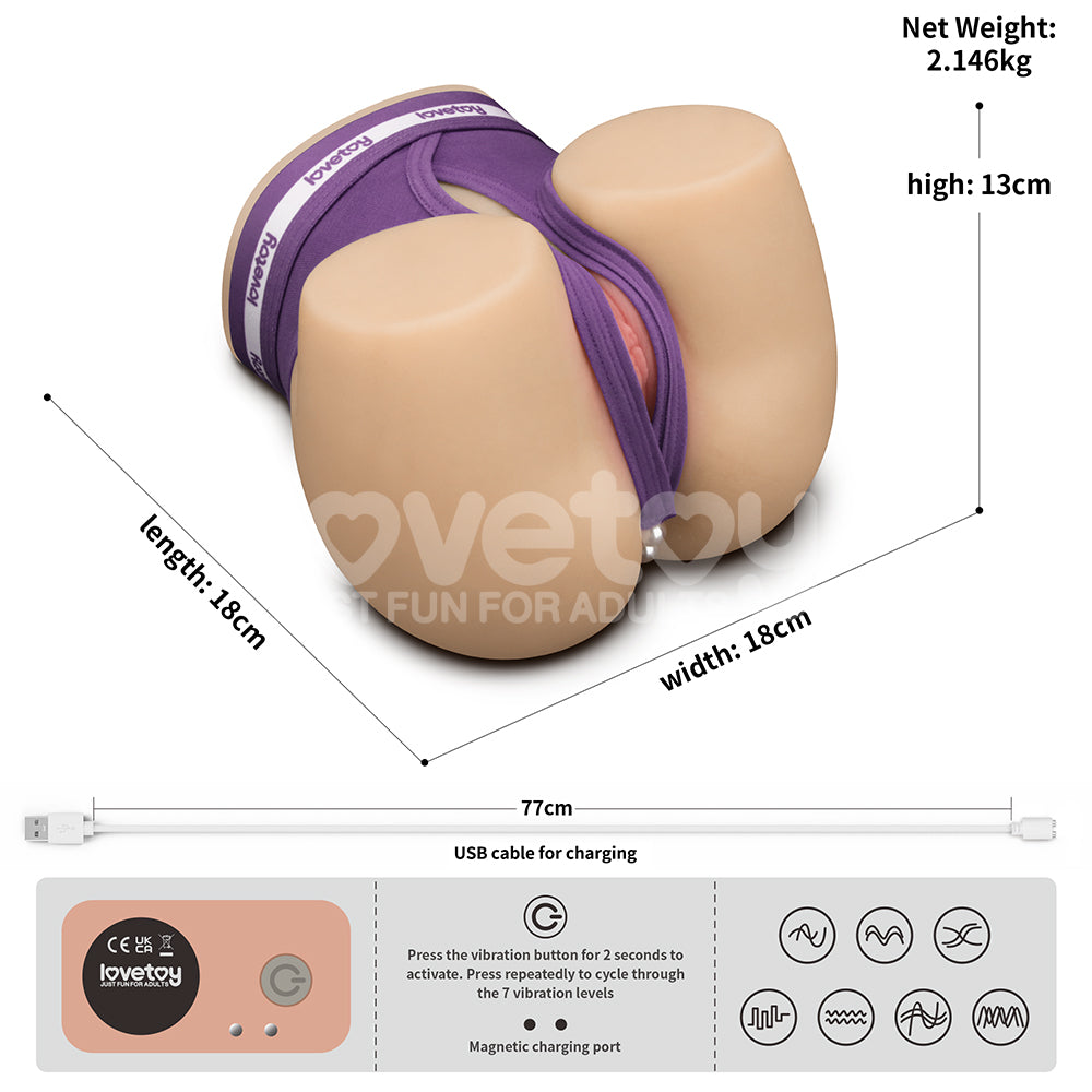 Streetgirls Dual Motor Sensation Pulse Flesh Usb Rechargeable Vibrating Masturbator