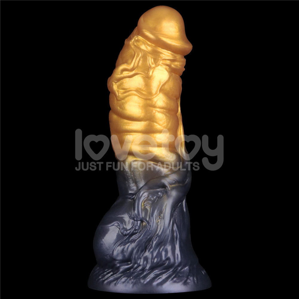 Aerosx 7.5 Inch Dual Density Inflatable Dildo Gold/Blue 24 Cm Inflatable Fantasy Dildo
