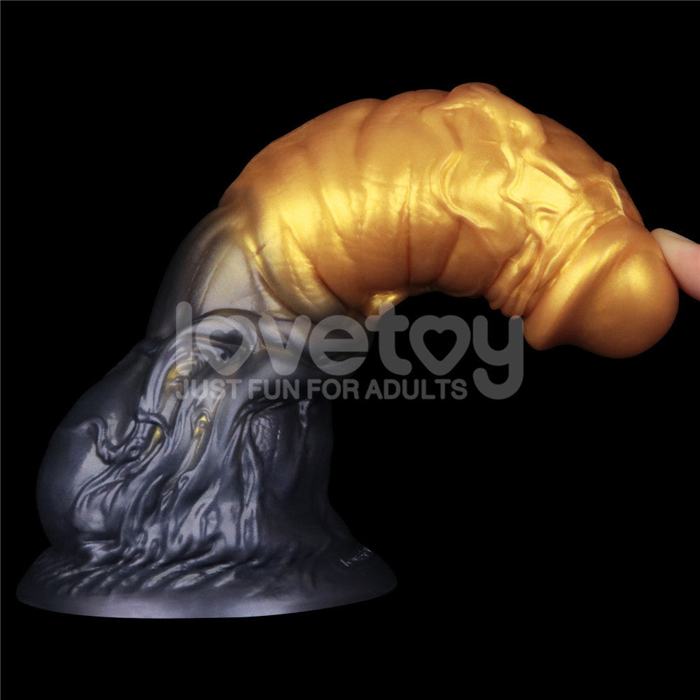 Aerosx 7.5 Inch Dual Density Inflatable Dildo Gold/Blue 24 Cm Inflatable Fantasy Dildo