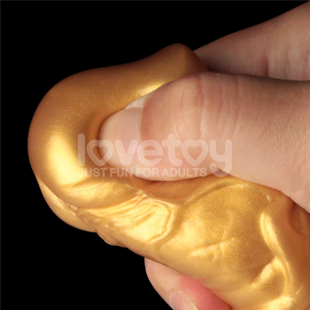 Aerosx 7.5 Inch Dual Density Inflatable Dildo Gold/Blue 24 Cm Inflatable Fantasy Dildo