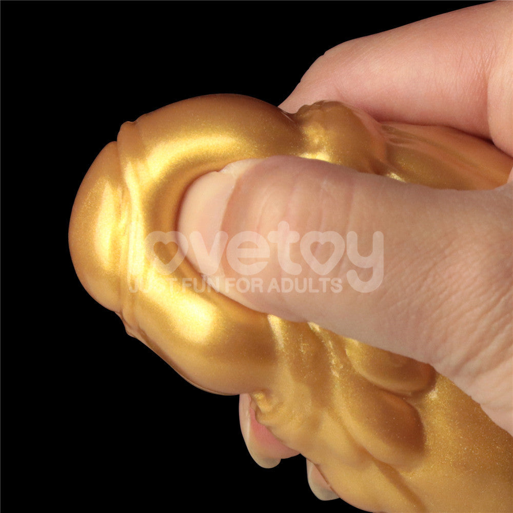 Aerosx 10 Inch Dual Density Inflatable Dildo Gold/Blue 33 Cm Inflatable Fantasy Dildo