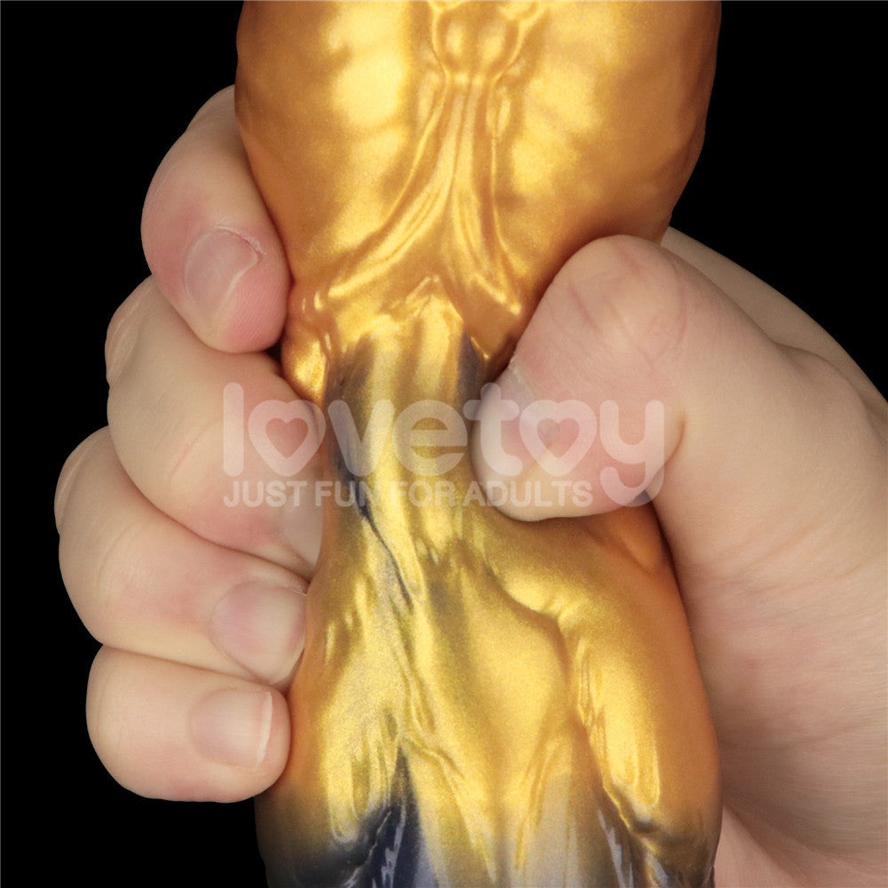 Aerosx 10 Inch Dual Density Inflatable Dildo Gold/Blue 33 Cm Inflatable Fantasy Dildo