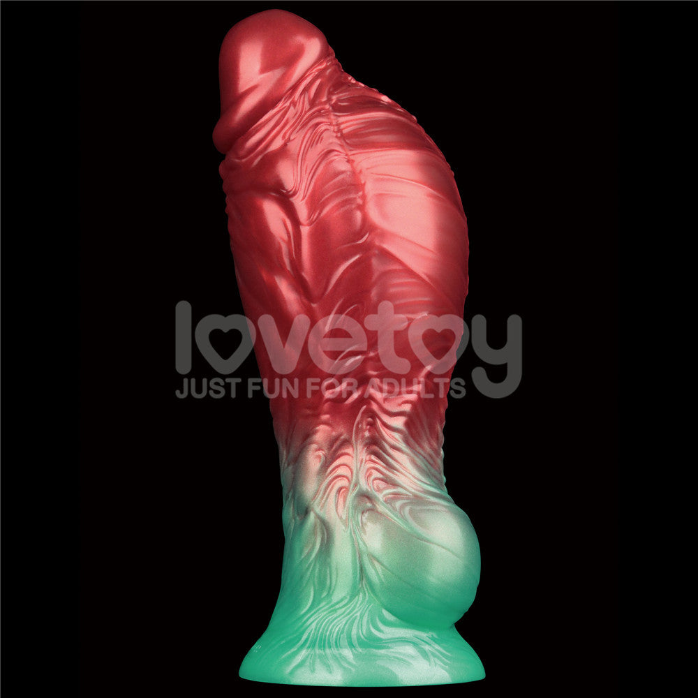 Aerosx 8 Inch Dual Density Inflatable Dildo Red/Green 28 Cm Inflatable Fantasy Dildo
