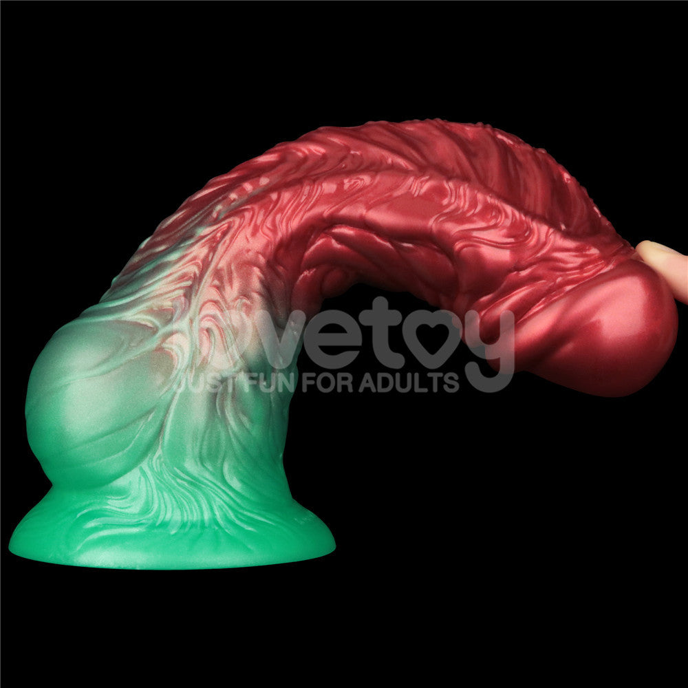 Aerosx 8 Inch Dual Density Inflatable Dildo Red/Green 28 Cm Inflatable Fantasy Dildo